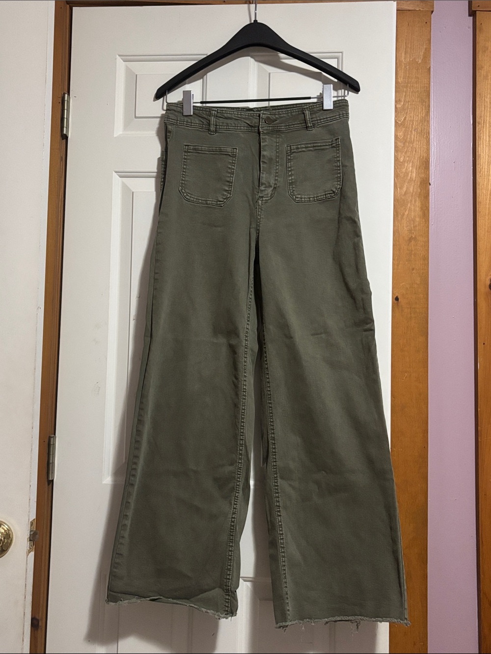 Oat wide leg olive green pants